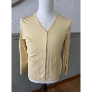 NEW Pendleton Sweater Yellow Silk Blend Cardigan Button Up Small Spring Summer